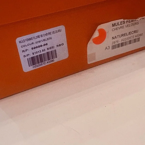 Authentic Hermes Cognac coloured sherling mules - Picture 8 of 8